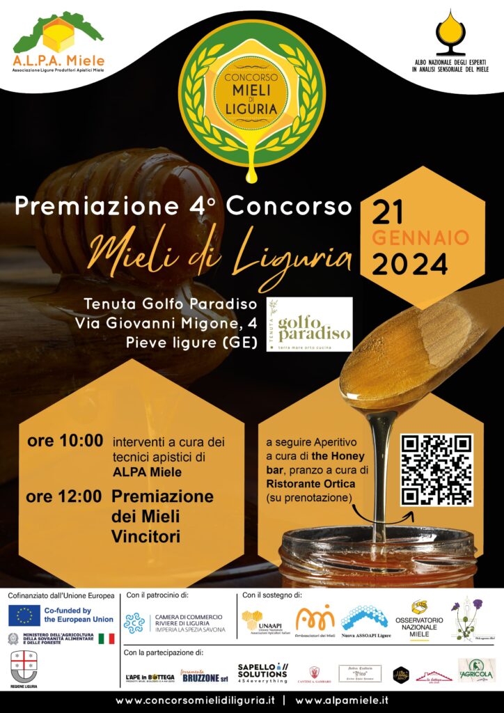4 concorso Mieli di Liguria locandina premiazione